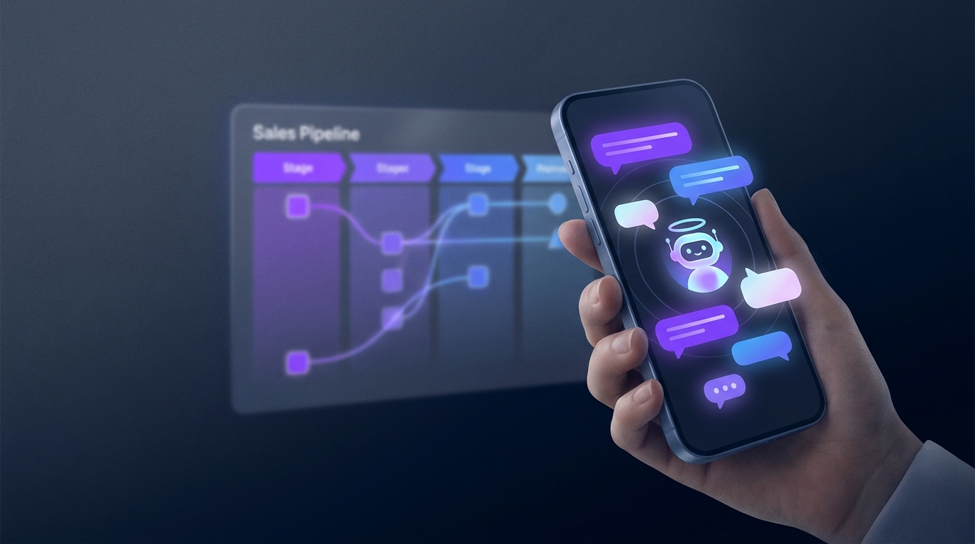 Agente de IA respondiendo mensajes de WhatsApp en un CRM multicanal